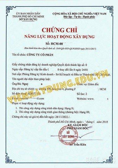 Chứng chỉ năng lực hoạt động xây dựng hạng 2 Chứng chỉ năng lực hoạt động xây dựng hạng 2