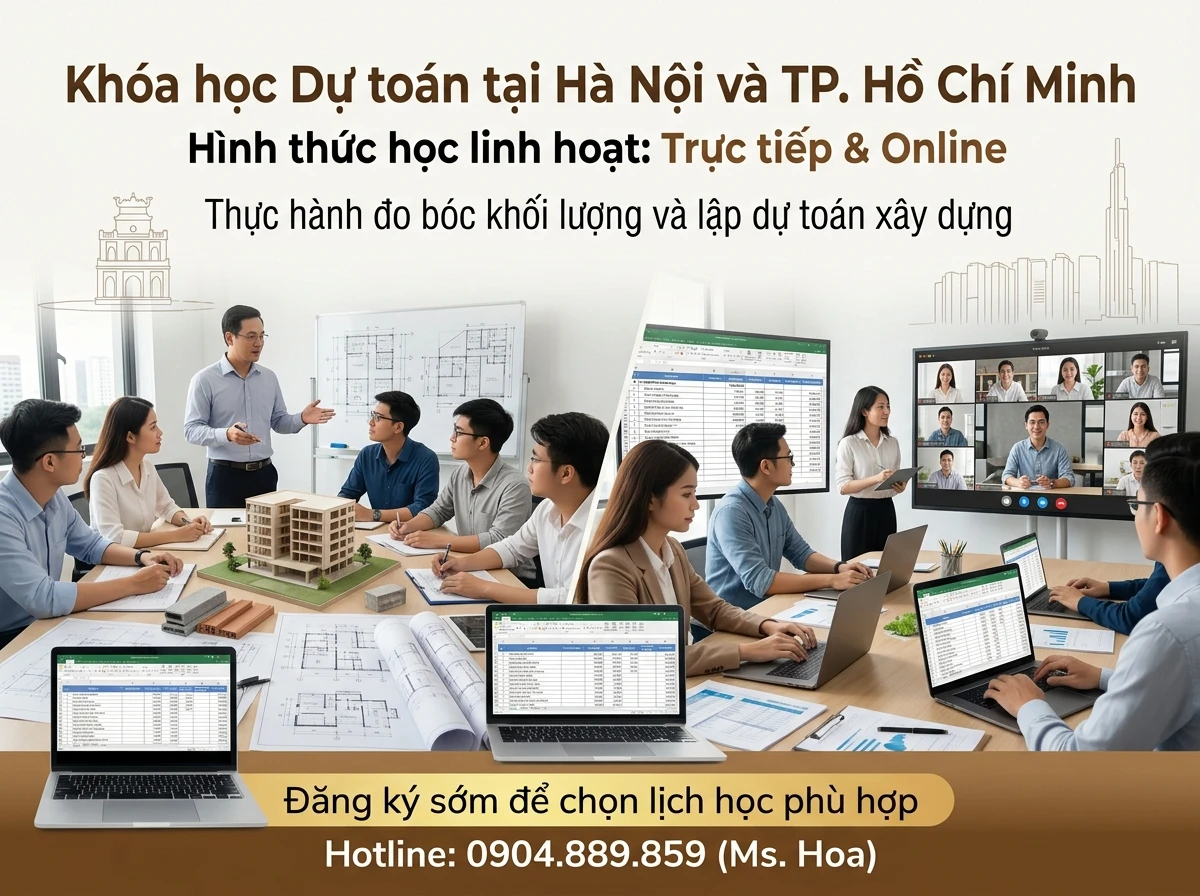 Khoá học lập dự toán tại Hà Nội và TPHCM