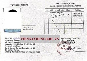 Mẫu Chứng Chỉ Giám Sát Xây Dựng Công Trình Đường Sắt
