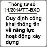 Thông tư số 11/2014/TT-BXD