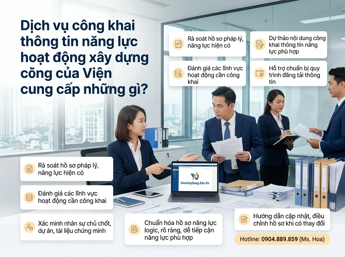 Dịch vụ công bố năng lực lên web bộ xây dựng