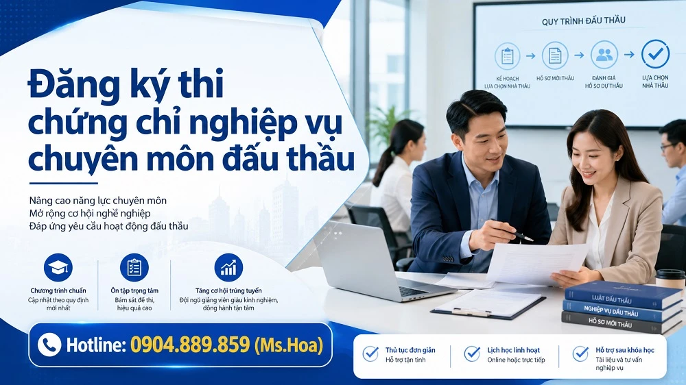 Đăng ký thi chứng chỉ chuyên môn đấu thầu