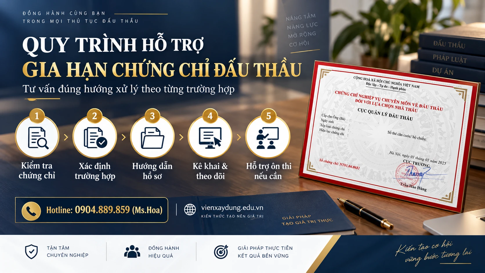 Quy trình gia hạn chứng chỉ hành nghề đấu thầu